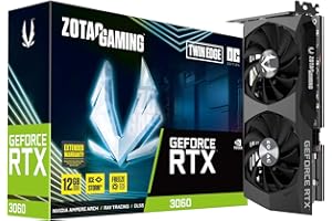 Zotac Gaming GeForce RTX 3060 Twin Edge OC 12GB GDDR6 192-bit 15 Gbps PCIE 4.0 Tarjeta gráfica para Juegos, refrigeración IceStorm 2.0, Control Activo del Ventilador, Parada de Ventilador congelado