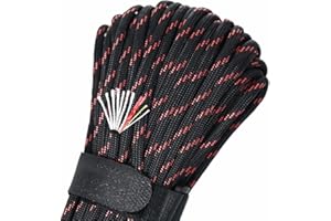 PSKOOK Paracord Survival Cord with Waxed Tinder Fishing Line Cotton Thread Outdoor Commercial Grade Braided Fire Parachute Cord Ropes