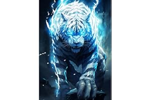 HAEPXYBY Pintura de Diamantes 5D DIY Kit Completo,tigre B-Bordado en Punto de Cruz,Diamantes de Imitación de Cristal,Cuadros Artísticos en Lienzo,Pintura por Números para Adultos Niños Decoración Hogar