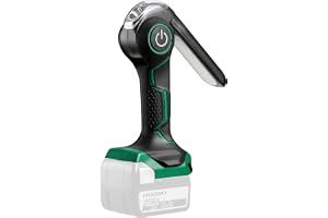 HIKOKI Akku-Lampe UB18DJL (18V, Li-Ion, 12 LEDs, Akku-Ladestandsanzeige, 7-stufiger drehbarer Kopf, lange Laufzeit, Zubehör)
