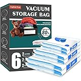 Sac sous Vide Vetement Aspirateur Lot de 6Pcs, CaptainFive Sac Rangement sous Vide (2*100x80cm + 2*80x61cm + 2*70x51cm), Hous