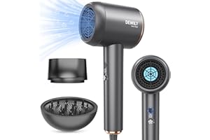 Phon Capelli Professionale Phon con Diffusore - DEWILY Asciugacapelli ionico, Leggero e Potente, 4 livelli di riscaldamento e 2 di ventola, Fono Capelli da Viaggio hair dryer 1500W/1800W