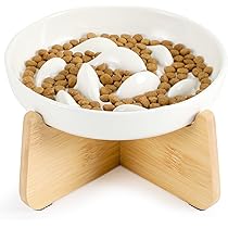 Ciotola Anti Ingurgito Per Gatti In Ceramica - Alimentazione Lenta Con Design A Fiori Gialli, 16x3 Cm - Foto 7