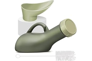 FEIBRAND Urine Bottle Portable Urinal Unisex: Pee Bottles Wee Toilet with Lid & Accessory Funnel for Car Travel Tent Camping Emergency - Spill Proof Leakproof Plastic Pee Pot Bed Pan for Kids Adults Elderly