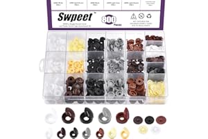 Swpeet Lot de 800 vis en plastique de 5/32", 1/5", 6/4", 8 couleurs, capuchons de vis à charnière et autocollants pour trous de vis autocollants, kit d'assortiment, rondelles, bouchons de fixation