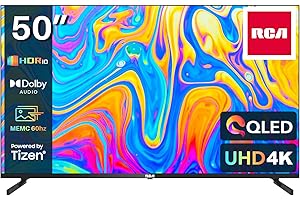 RCA QLED 50 Inch 4K Smart TV, UHD HDR Tizen OS TV with Youtube Netflix Motion Mode, 3 x HDMI 2 x USB WiFi Bluetooth, Large Screen TV for Living Room Home Office