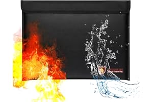 AEROGLO Fireproof Document Bag Large Fireproof & Water Resistant Bag Fireproof Folder Safe Bag for Cash Protective Wallet for A4 Documents Fire and Water Damage Protection (SIZE:15x11inch)