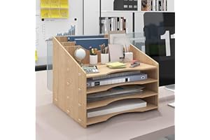 ‎PUNCIA PUNCIA Dokumentenablage A4 Briefablage Ablagefächer Holz Schreibtisch Datei Organizer Papierablage Aktenaufbewahrung Ablagesystem Dokumentenhalter Ordner für Büro Arbeitszimmer Schule Office