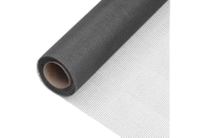 vidaXL Fliegengitter Fliegennetz Insektenschutz Gitter Gewebe Gaze Rolle Meterware Mückengitter Mückenschutz Tür Fenter Fiberglas 112x2000cm Schwarz