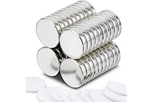 MAGXCENE Imanes 15x3mm Imanes de Neodimio Extra Fuerte, Autoadhesivos, Imanes Grandes Redondos Fuertes para Nevera, Pizarra Magnética, Pizarra Blanca, Oficina, Manualidades