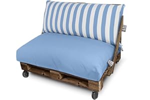 HAPPERS Cojines para Palets Toldotex Impermeable 120x80 + 120x45 Cielo