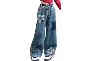 SEAUR Plus Size Girls Jeans Vintage Jeans Baggy Denim Trousers Kids Loose Fit Jeans Wide Leg Jeans Y2K Girls Denim Pants