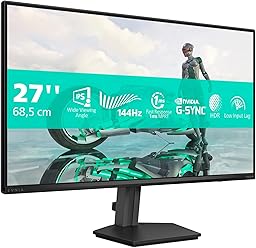 Philips 27M2N3200NF 27 Inch FHD Monitor, 144Hz, IPS, 1ms MPRT, Adaptive Sync, G-Sync Comp., HDR10, (1920x1080,HDMI 1x 2.0,DP 1x 1.4) Black