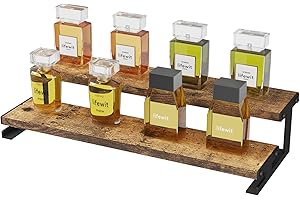 Lifewit 2 Etagen Display Ständer mit Schwarzes Metallregal, 35 x 14 x 7 cm Stehende Aufsteller für Parfüm, Holzwerkstoff Parfüm Organizer für Schminktisch/Badezimmer, Tortenständer für Party