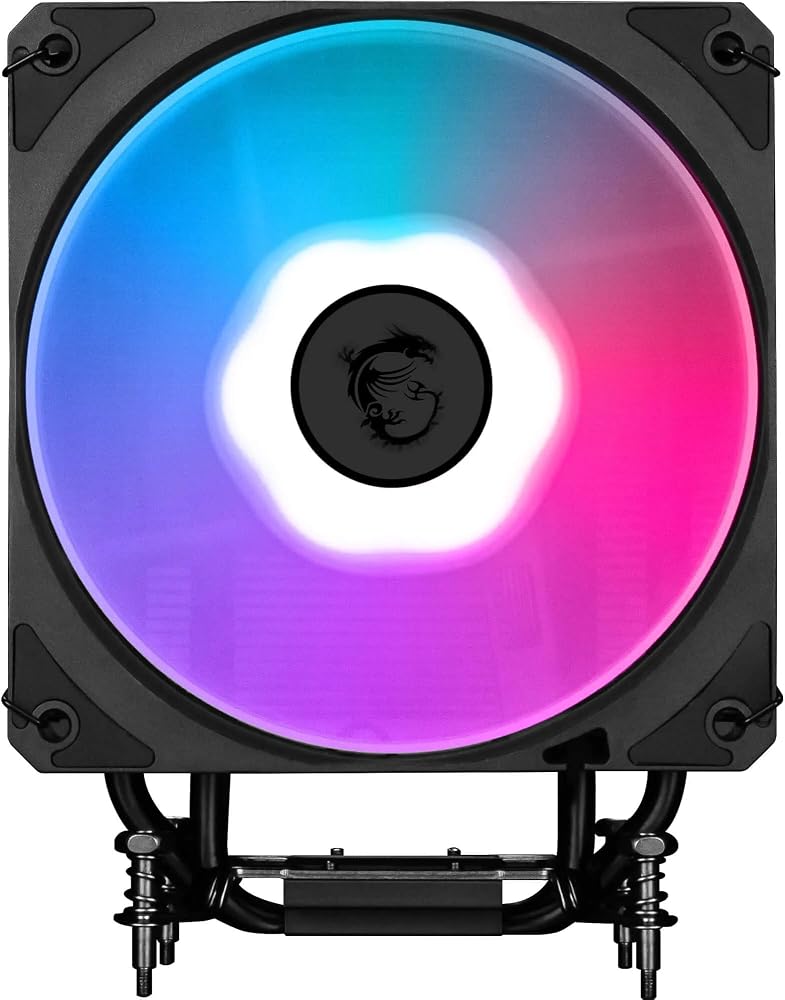 MSI MAG COREFROZR AA13 120mm ARGB İşlemci Hava Soğutucu | CPU Hava Soğutucu - Doğrudan Dokunmatik Dört 6mm bakır ısı borusu, ARGB, CycloBlade 7, Önceden Uygulanan Termal Macun