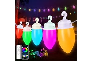 ‎KANGTAIXIN Kangtaixin Lichterkette Glühbirnen Ausse Musik Sync Außen Gluehbirnen - 15m LED Outdoor Lichterketten IP65 Wetterfest Garte Balkon Party/Innen Dimmbar Strom Lichterketten