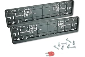 OFFICIAL PLATES LTD Genuine Wurth Klapp-Fix Number Plate Holder Surround Frame for Cars in UK and Europe. Rubber Anti-vibration Shock absorbers, Screws and Key included. (2x Frames Only)