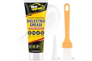 Dielektriskt fett med borste, silikonfett för elektriska kontakter, tändstift och O-ringar, vattenbeständigt och värmetåligt smörjfett för bil och båt, isolerande skydd 1 oz (1 st)