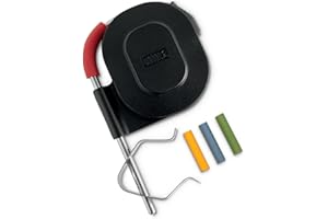 Weber Ambient Temperature Probe/Compatible with All iGrill Models and Weber Connect App for Barbecues & Smokers, Heat-Resistant Stainless Steel Probe with Grate Clip & Probe Storage Wrap Included