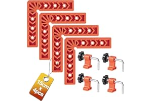 YUENGJGI Zestaw zacisków kątowych 90 stopni, prostokątne zaciski, drewniane narzędzia, nadają się do ramek na zdjęcia, szafek, skrzynek, zestaw 4 części (15 cm), z 4 zaciskami