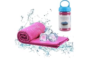 iJiZuo Cooling Towel, Ice Cold Sports Sweat Towel, 100 x 30 cm Double Sided Soft Polyester Designed for More Sensitive Skin, for Yoga, Golf, Gym, Camping, Running, Workout