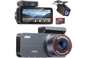 YONVIM Caméra Embarquée Voiture 2.5K QHD Dashcam Voiture Avant/Arrière - Double Objectif, Écran IPS 3,39 - Grand Angle 160°, Vision Nocturne, Mode Parking 24h/24 + Capteur G