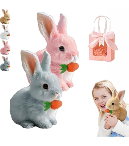 Générique Lapin Petsboro Jouet-lapin Petsboro Jouet De Lapin Interactif Réaliste, Jouet Lapin De Pâques, Jouets De Lapin En Peluche Réaliste Pour Animal De Compagnie Avec Sons Miymo Bunnypal Lapin Fanyil Bunnypal