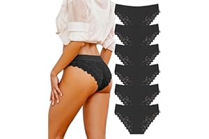 READY TO LOVE Unterhosen Damen Spitze Nahtlose Unterwäsche Damen Seamless Slip Damen Underwear Women Hipster Mehrpack 6er Pack