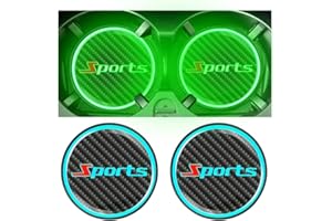 Adunsiaoto 2 Pezzi Sottobicchieri Portabicchieri per Auto, Sottobicchiere Universale Del Supporto Della Tazza Automobilistica, Sottobicchieri Antiscivolo Fosforescenti Accessori Auto(Sports)
