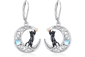 Eusense Hibou Boucles d'Oreilles, Paresseux Boucle d'Oreille Argent 925 Bijoux Cadeau pour Fille Femme