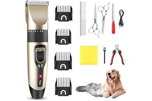 Pet Hundeschermaschine Schermaschine Ninonly Professionelle Tierhaarschneider Hunde schermaschine Wiederaufladbarer Kabellos Tierhaarschneidemaschine Profi Haustier Rasierer für Katze Hunde