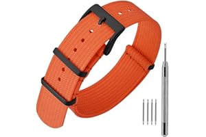 ANNEFIT Bracelet de Montre en Nylon avec Boucle en Acier Inoxydable, Sport Bande de Remplacement 18mm 20mm 22mm