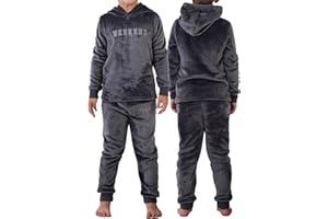 The Essentials Wardrobe Boys Fleece Pyjama Set Thick Fleece Long Sleeve Top & Bottom Pants Sleepwear Pjs Loungewear Nightwear for Kids Soft & Comfortable Top & Trousers 4-13