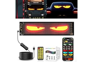 ZIMAOER Ojos LED para Camiones, Luz de Ojos de Diablo para Coches, Pantalla LED Flexible Grande Programable para Coches, Camiones, Tiendas, Diseño Dinámico DIY