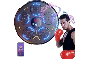 GOXAEEE Música Boxing Machine Electronic Boxeo LED Wall Boxing Target Smart Boxing Aparatos de Entrenamiento para Adultos y Niños, Soporta Bluetooth, 4 Modos de Velocidad, Altura de Montaje Ajustable