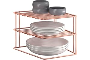 Metaltex 'Palio' 2-Tier Corner Shelf, Polytherm Copper, 25 x 25 x 19 cm