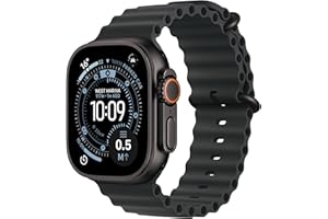 Apple Watch Ultra 3 GPS + Cellular 49 mm, najwyższej klasy zegarek do biegania i innych sportów z wytrzymałą kopertą z tytanu kolor czarny + Ocean Band kolor czarny - One Size