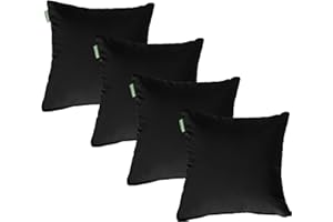 Gardenista 24" Garden Scatter Cushion | Outdoor Water Resistant Garden Furniture Pillow | Soft and Comfy Patio Furniture Cushions | Throw Pillows for Sofa, Couch, Balcony - 4 Pack (Black)