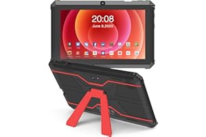 Haehne Tablette Android, Tablette 7 Pouces, avec Support, Compatible avec Une Carte TF de 256 Go, Rouge