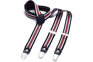 DonDon Hosenträger für Herren schmal 2,5 cm mit 3 extra starken Hosenträger Clips in Y-Form – elastisch und längenverstellbar