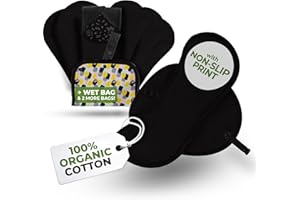 ‎NATISSY Öko Slipeinlagen waschbar mit rutschfestem Druck aus Bio Baumwolle (Größe M, 7er-Pack); dünne Slipeinlagen Damen, Mädchen; waschbar bei hoher T°; 100% Atmungsaktiv (kein PUL) für täglichen Ausfluss