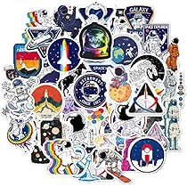 Autocollants En Vinyle D'astronaute De La Fusée Spatiale,50ps,Imperméable,Pour S