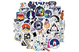 MSMXCS 50 Autocollants de NASA Espace Explorer Vinyle Stickers,Stickers Réutilisables Haute Qualité, Imperméables UV pour Ordinateur Portable, Valise, Skateboard, Décoration Chambre