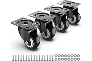 HOLKIE Castor Wheels without brake and No Noise Wheels 50mm Heavy Duty Castors for Furniture Total Capacity 250KG (pack of 4)