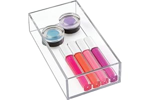 INTERDESIGN iDesign Tray Organizer na Kosmetyki, Tworzywo Sztuczne, Przezroczysty, 10 cm x 20.3 cm