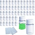 GZcaiyun 50 flaconi di plastica portatile con tappo a vite da 20 ml, per cosmetici, campeggio, viaggi, shampoo con 2 adesivi,