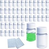 GZcaiyun 50 flaconi di plastica portatile con tappo a vite da 20 ml, per cosmetici, campeggio, viaggi, shampoo con 2 adesivi,