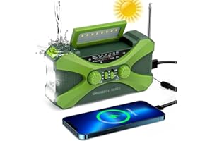 HERSANCE Kurbelradio mit Handyladefunktion Solar Radio AM/FM/WB, 10000mAh Notfallradio, Radio Kurbel Notfall mit Taschenlampe, Leselampe, SOS Alarm, Weltempfänger Radio für Camping, Reisen, Outdoor