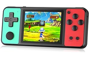 ZHISHAN 32 Bit Handheld Spiele für Kinder Eingebaute 139 Videospiele,3.0“ IPS Bildschirm Wiederaufladbar Arcade Gaming Player,Elektronisches Spielzeug für Jungen Mädchen Grün Rot
