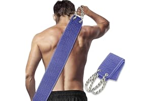 Kireida® Peelingująca szorownica do pleców pod prysznic, dwustronna myjka do peelingu pleców z uchwytami, duży zestaw do peelingu ciała, kolor fioletowy